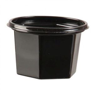 Dressingbæger Catersource 75 ml Ø68x43 mm RPET Sort 10 pk x 100 STK/krt