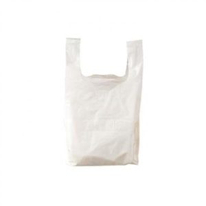 Bærepose T-shirt 270+170x550mm 40 my LDPE hvid 500 stk/krt