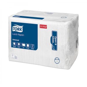 Serviet Tork 32,5x32,5 cm 1-lag Hvid 8 pk x 500 STK/krt