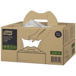Aftørringsklud Tork Kraftig W7 Handy box 1-lag 108x355 mm Hvid 200 STK/krt