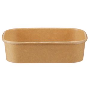 Papirskål Rektangulær 650ml 172x120x50mm ubleget brun PP/PE 300stk/Krt