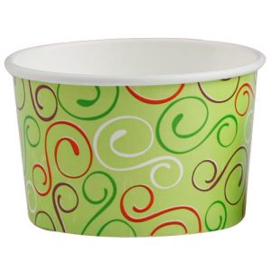 Isbæger, 8oz 230/260ml, Ø96/80x60 mm, grønt design DPE