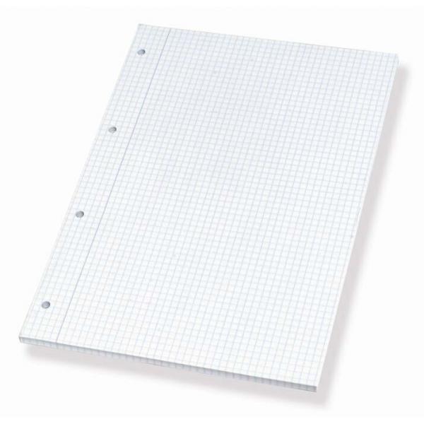 Standardblok u/omslag A4 kvadreret m/4 huller - 5 stk/pk