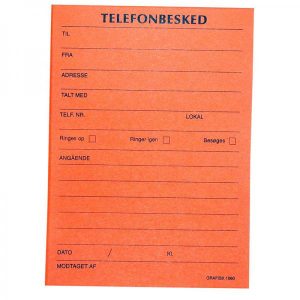 Telefonbesked grafisk orange  10,5x14,8cm 1060 100bl/stk