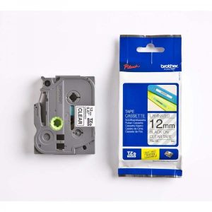 Labeltape Brother TZe131 12mmx8m sort på klar lamineret - 1 rl/pk