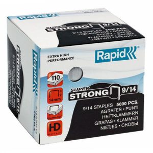Hæfteklammer galvaniseret 9/14 Rapid super strong 5000stk/pak