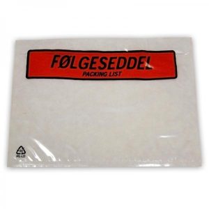 Følgeseddellommer 165x122mm m/tryk følgeseddel 1000stk/kar