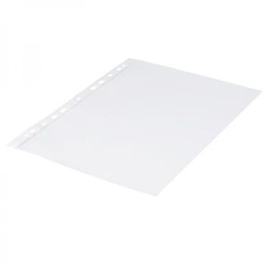 Plastlomme 0,11mm A4 glasklar 100stk/pak Q-line m/hvid hulkant