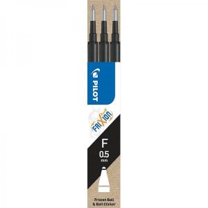 Refill Pilot FriXion sort 0,5 fine 3 stk/pk