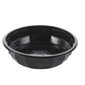 Plastskål, Bowl Diamond, 714 ml, Ø188x48 mm, RPET, sort - 6x50 stk/krt