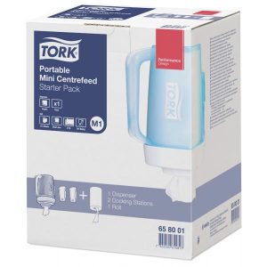 Dispenser Håndklæderuller Tork M1 Transportabel med 1 rulle Turkis 1 STK/krt