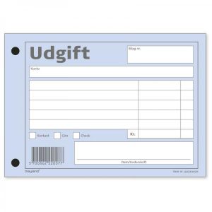 Udgiftbilag 100bl 100x148mm 10stk/pk