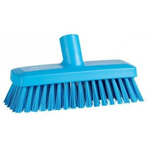 Gulv- og vægvaskebørste, Vikan, blå, polyester/PP/rustfrit stål, 22,5 cm, stive børstehår 1 stk