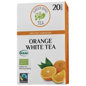 Green Bird Appelsin Hvid Te Økologisk Fairtrade Krav 8x20 Breve