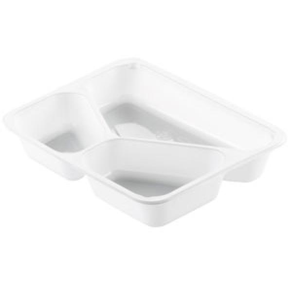 TRAY MENU CPET WH 3-COMP 225X175X43 300x1/krt