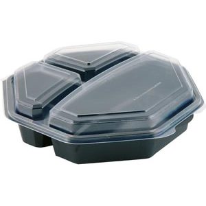 Octaview® 230 x 230 x 60 mm Sort 3-Rum - 160 stk/krt