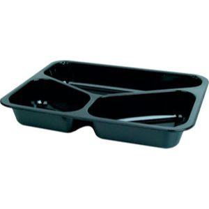 Menu-forme, 225 x 175 x 34 mm Sort 3-Rum