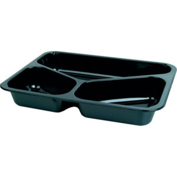 Menu-forme, 225 x 175 x 34 mm Sort 3-Rum