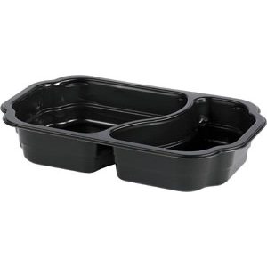 Bakke til Take-Away 250 x 159 x 45 mm Sort 2-Rum