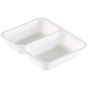 TRAY CATER PP WH 2-COMP 227X178X40 216x1/krt