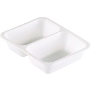 TRAY CATER PP WH 2-COMP 227X178X50 216x1/krt