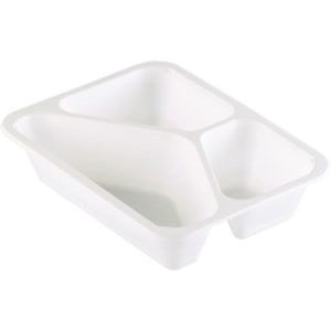 TRAY CATER PP WH 3-COMP 227X178X50 216x1/krt