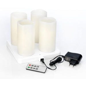 Genopladelige LED-bloklys 220 x Ø 75 mm 12 t Hvid