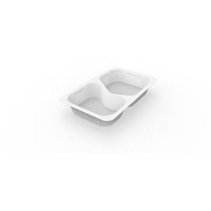 1/4 GN Menu-forme 263 x 161 x 43 mm Hvid 2-Rum