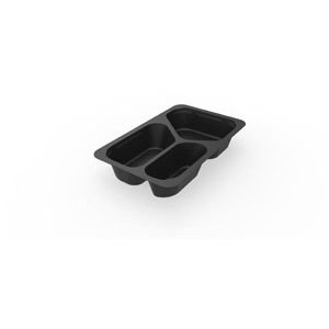 1/4 GN Menu-forme 263 x 161 x 45 mm Sort 3-Rum