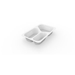 1/4 GN Menu-forme 263 x 161 x 45 mm Hvid 3-Rum