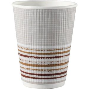 CUP PAP/PLA 35CL TRIPPLE WALL STRIPE 30x12/krt