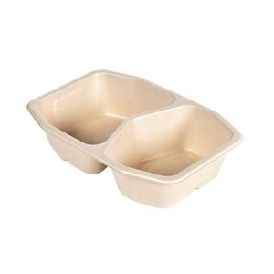 Fiberbakke, HMR, 400/500 ml, 2-rum, 215x148x50 mm - 320 stk/krt