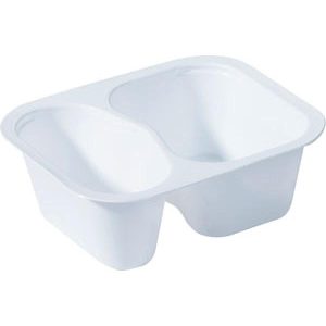 TRAY SDISH PP WH 2-COMP 138X114X53 480x1/krt