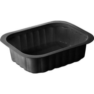 TRAY, SDISH, PP, BK 1-COMP, 138X114X35