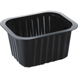 TRAY SDISH PP BK 1-COMP 138x114x70