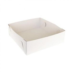 Kageæske Lux hvid 280x280x120mm bund 100 stk/krt