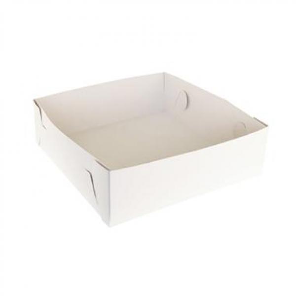 Kageæske Lux hvid 280x280x120mm bund 100 stk/krt