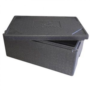Termokasse Catersource grå H-EPS 600x400x270 40l m/låg 1 stk/krt