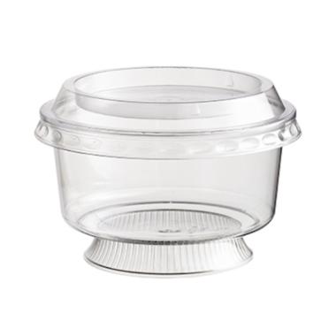 Bæger på fod rund klar PS 200ml Ø95mm 24x25 stk/krt