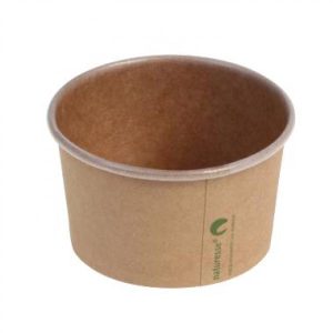 Isbæger brunt kraft pap m/PLA coating 150ml/5oz Ø85x52mm bionedbrydelig 20x50 stk/krt