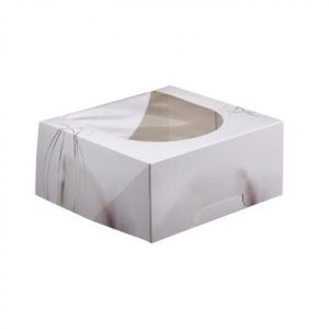 Kageæske Deluxe 190x190x100mm m/rude i PLA front ilægning 100 stk/krt