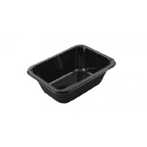 Plastbakke, CPET, sort, 920ml, t/ovn og microovn
