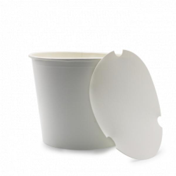 Kyllinge spand / Popcorn bæger + låg, 4,1L, hvid, kolli 114stk/krt