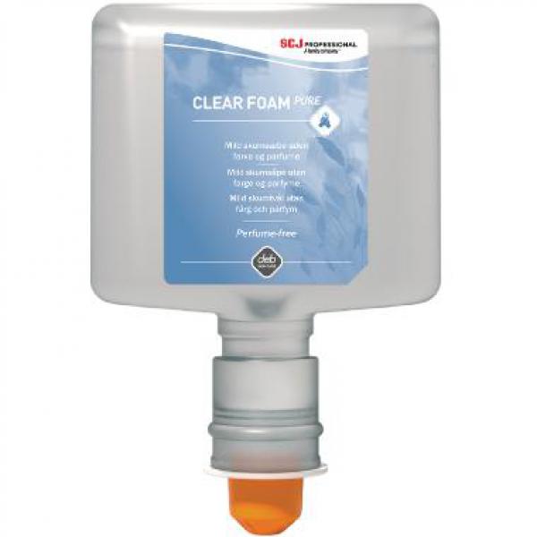 Skumsæbe Clear FOAM Pure Blomstermærket uden Farve/Parfume Touchfree 1,2 L x 3 stk/krt