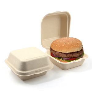 Burgerboks, Bagasse, 157x157x50 mm, 600 ml -