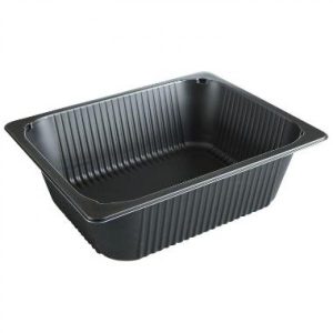 Plastbakke 2325-100 rekt sort PP 328x268x101mm 1/2GN 80STK/krt