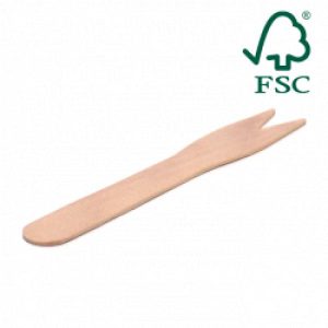 Træ pommes frites gaffel, FSC 100%, kolli 100stk/krt