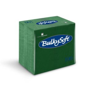 Bulkysoft, serviet, grøn, 40x40, 2 lags, 1/8 fold