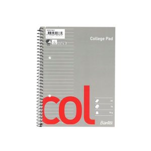 Kollegieblok Bantex linieret A5 m/spiralryg 70blade/stk 5 Stk/pk