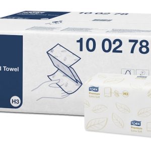Håndklædeark Tork Premium Extra Soft H3 Z-fold hvid 230x226mm 2 lag 15x200 ark/krt
